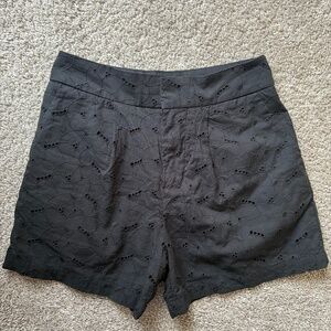 Women's A New Day High-Rise Pleated Black Eyelet Shorts Size 2